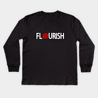 Flourish Flourishing typography design Kids Long Sleeve T-Shirt